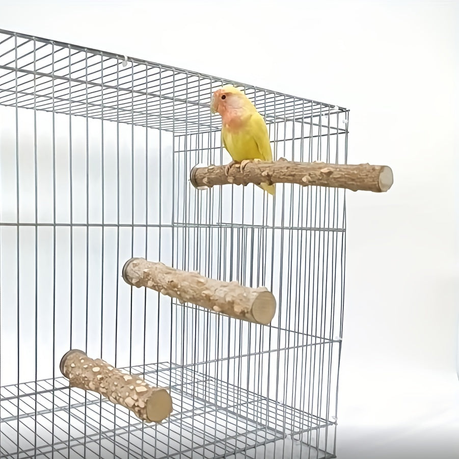 Wood Parrot Perch w/ Grinding Pepper for Claw Health