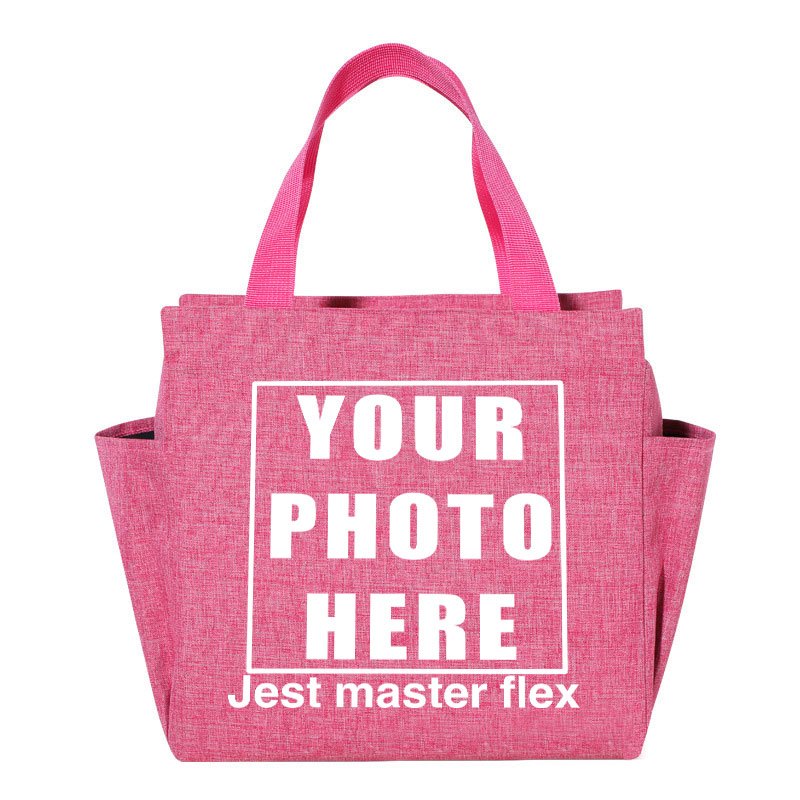 Photo Pattern Insulated Lunch Bag Thick Cooler Box Canvas Tote Food Storage Bag