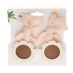 Flower Frame Sunglasses Hair Clips Set