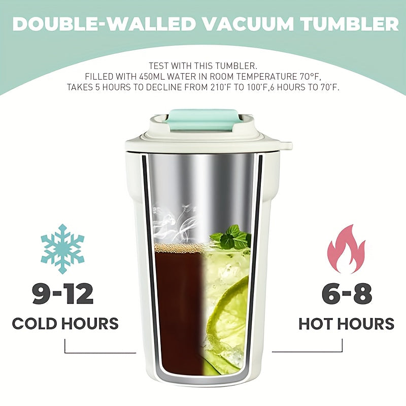 15oz Stainless Steel Sports Insulated Water Cup Portable with Rope