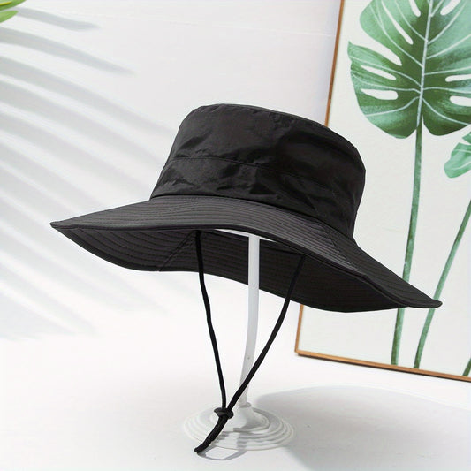 Waterproof Fisherman Hat with Chin Strap, Foldable Bucket Hat for Hiking