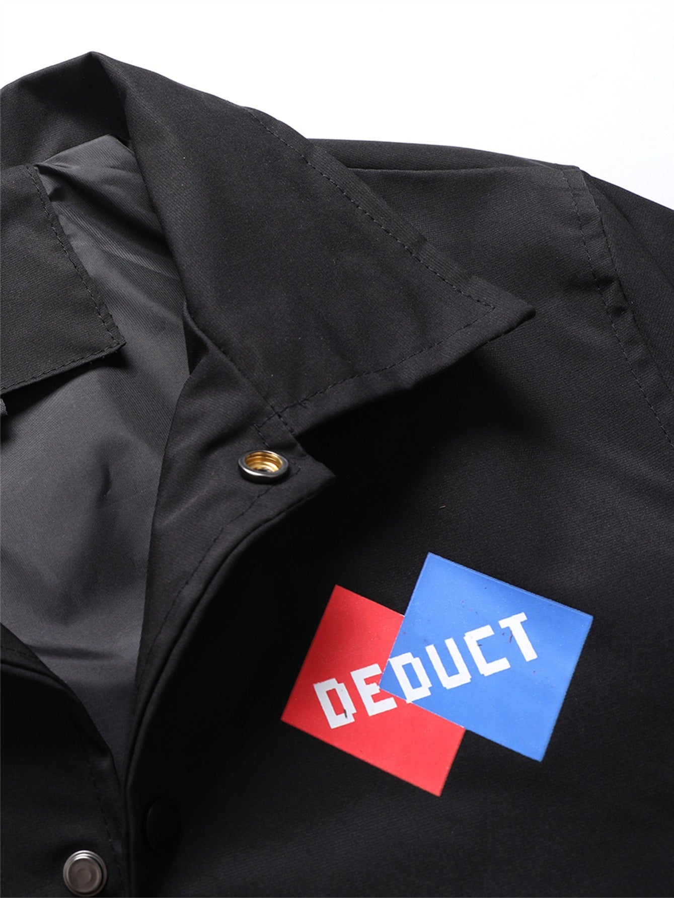 Men's Casual Alphabet Print Lapel Button Down Jacket