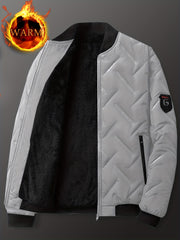 Sherpa Lined Varsity Jacket Men's Fleece Baseball Coat