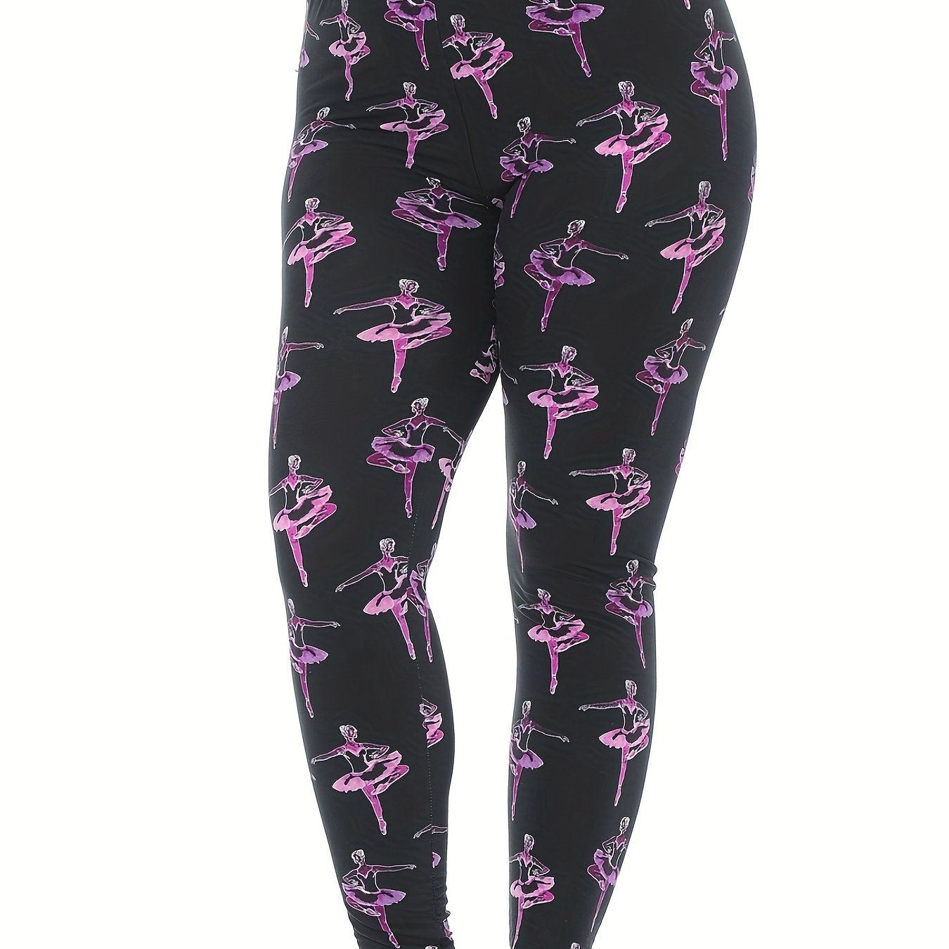 Ballet Girl Print High Rise Leggings