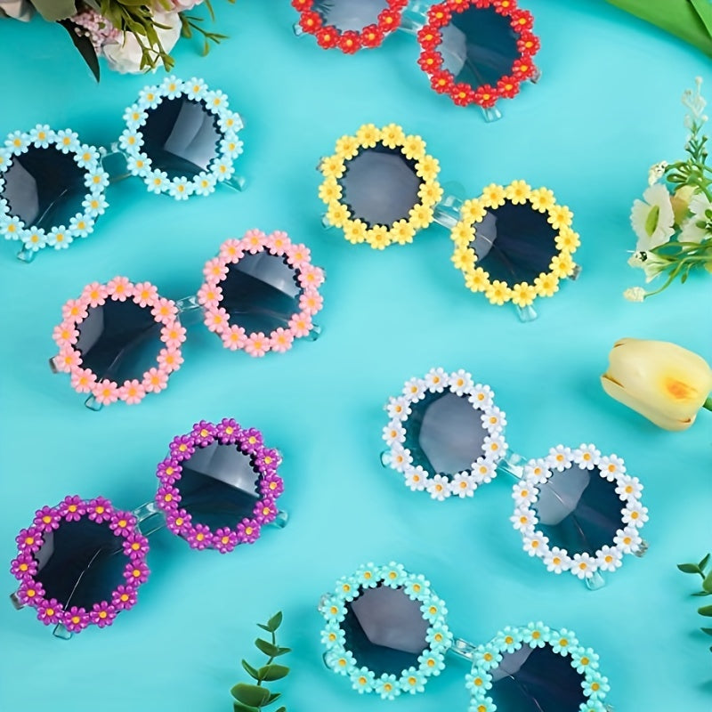 Girls Round Flower Sunglasses UV Protection Glasses for 1-6 Years Old