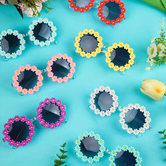 Girls Round Flower Sunglasses UV Protection Glasses for 1-6 Years Old