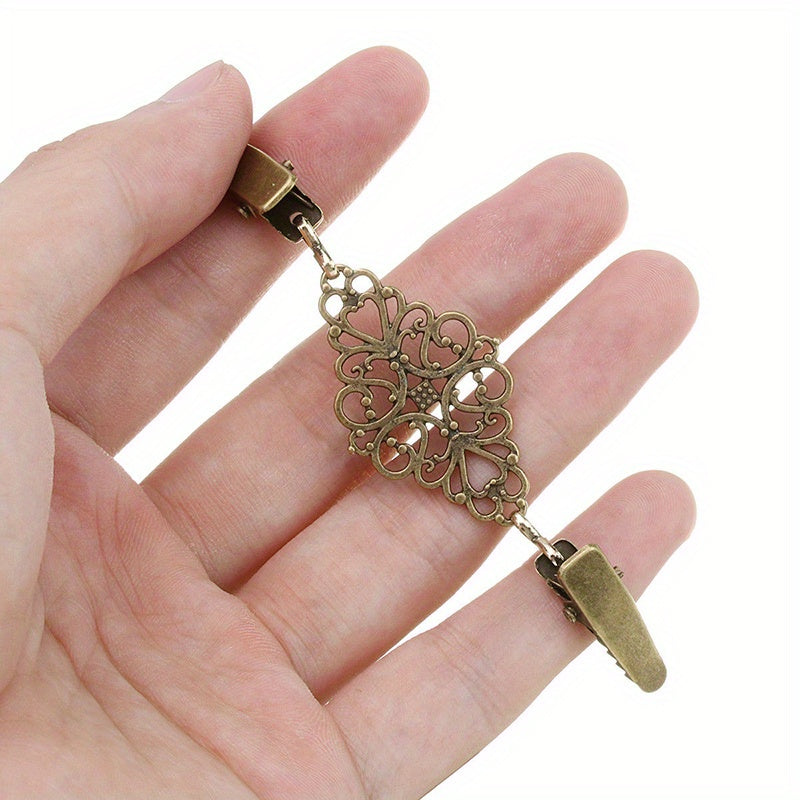 Retro Cardigan Clip Cape Shawl Sweater Collar Duck Clip Hollow Brooch Pin