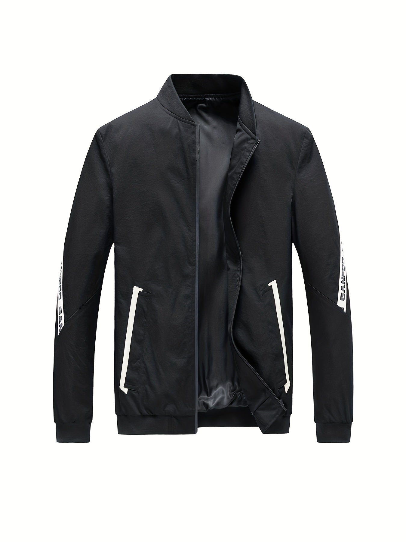 Men's Casual Windbreaker Jacket with Pockets for Outdoor Activities