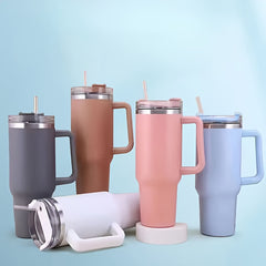 40oz Stainless Steel Travel Cup with Handle - Keeps Drink Cold
