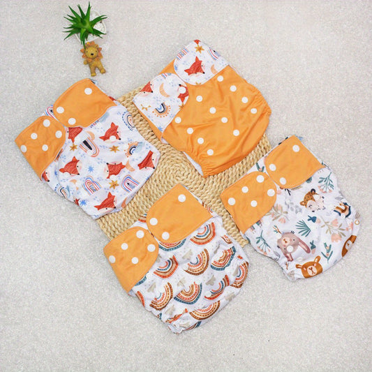 4pcs Washable Cloth Diaper Covers Adjustable Nappy Reusable Cloth Diapers