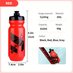 Leak Proof Squeezable Bike Water Bottle BPA Plastic 21oz