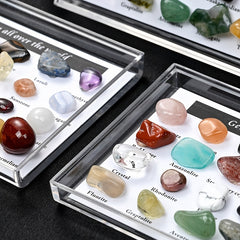 24pcs Natural Tiny Crystal Agate Stones Box Specimens