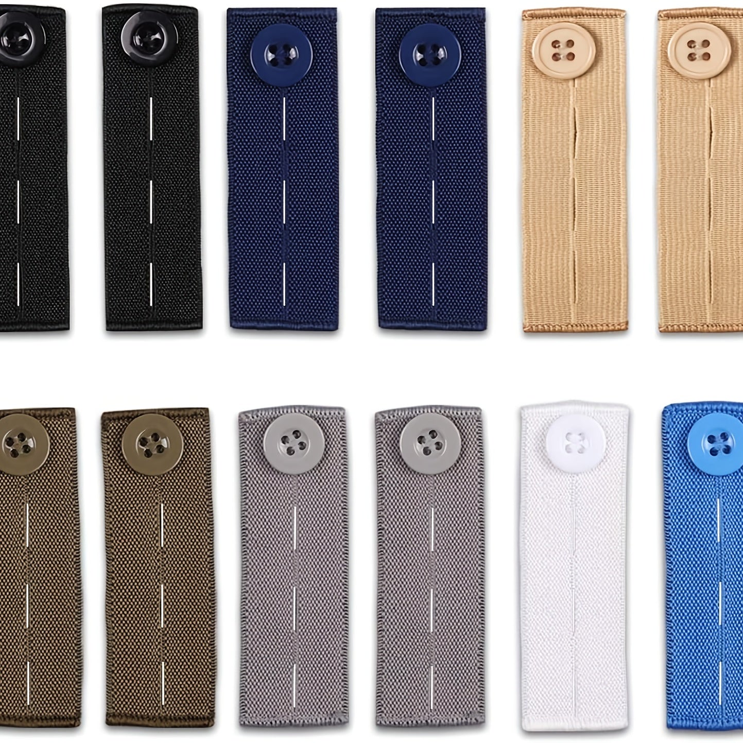 Elastic Waist Extension Belt for Jeans & Pants Adjustable Button Extenders