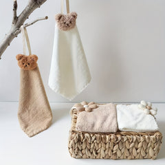 Absorbent Hanging Hand Towel - Soft Polyester - Neutral Colors