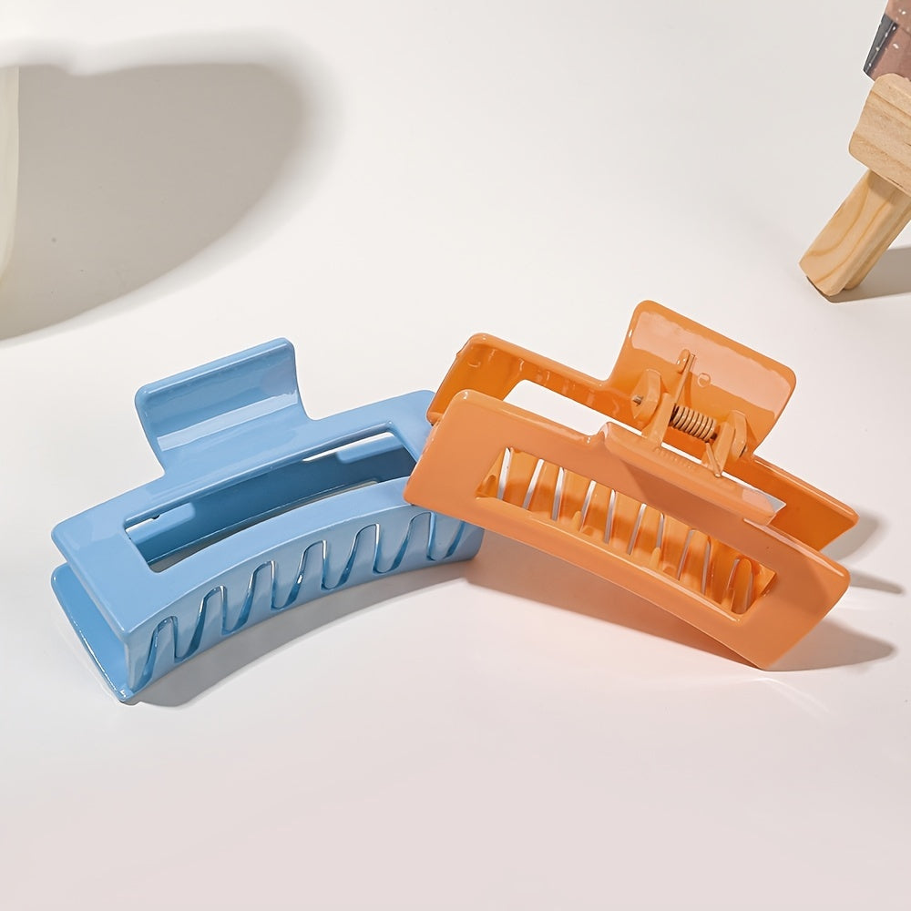 Multicolor Acrylic Hair Clip Thick Rectangle Claw Clips