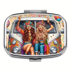 Joyful Sisters 2 Compartment Medicine Box - Travel Friendly Organizer