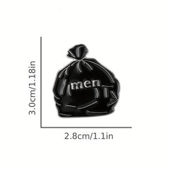 Men Garbage Bag Enamel Pins Custom Brooches Funny Punk Jewelry Gift