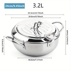 Stainless Steel Double Bottom Fryer Household Small Fryer