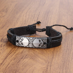 Men's Vintage Skull Leather Bracelet