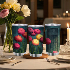 20oz Farmhouse Roses Stainless Steel Tumbler Mug