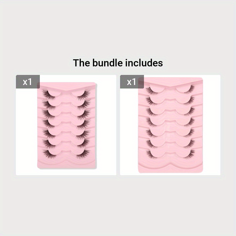 7 Pairs Cat Eye False Eyelashes for Slender Curling Look