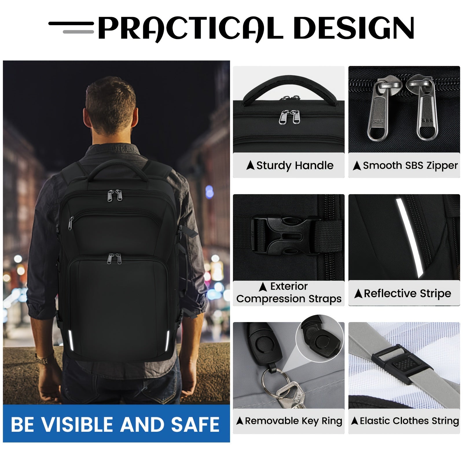 Large Laptop Backpack Water Resistant Dedicated Compartment Versatile Features