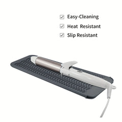 Heat Resistant Silicone Travel Mat for Curling Irons, Hair Straightener