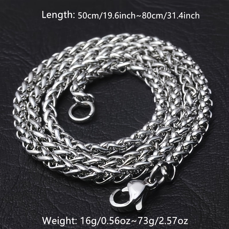 Men's Stainless Steel Necklace Cuban Double Chain