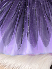 Baby Girls Spider Print Mesh Puffy Dress Halloween Party Long Sleeve