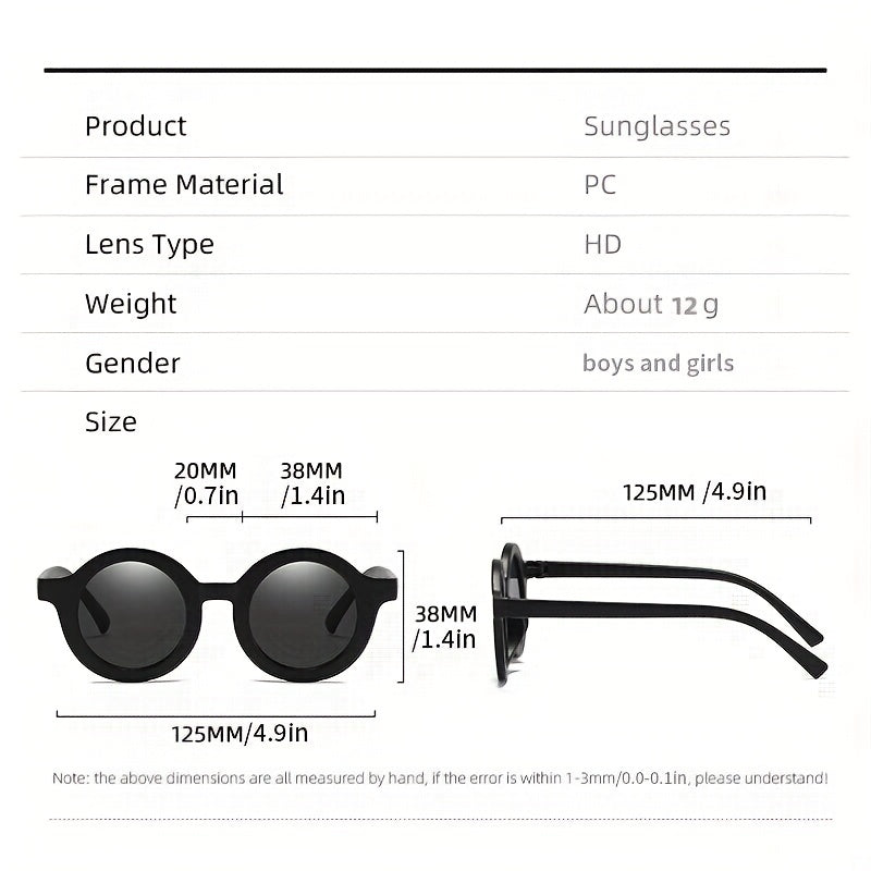 Round Frame Sunglasses for Girls Boys Kids Baby