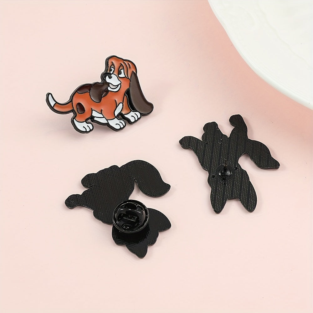 Men's Animal Brooches - Fashionable Dog & Fox Enamel Pins
