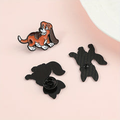 Men's Animal Brooches - Fashionable Dog & Fox Enamel Pins