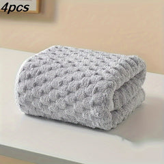 4 Pack Waffle Weave Bath Towels Quick Drying Soft Spa Gym Towels