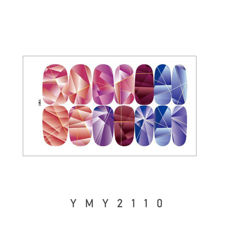 6 Sheets Full Wrap Nail Polish Stickers Adhesive Decals for DIY Nail Art