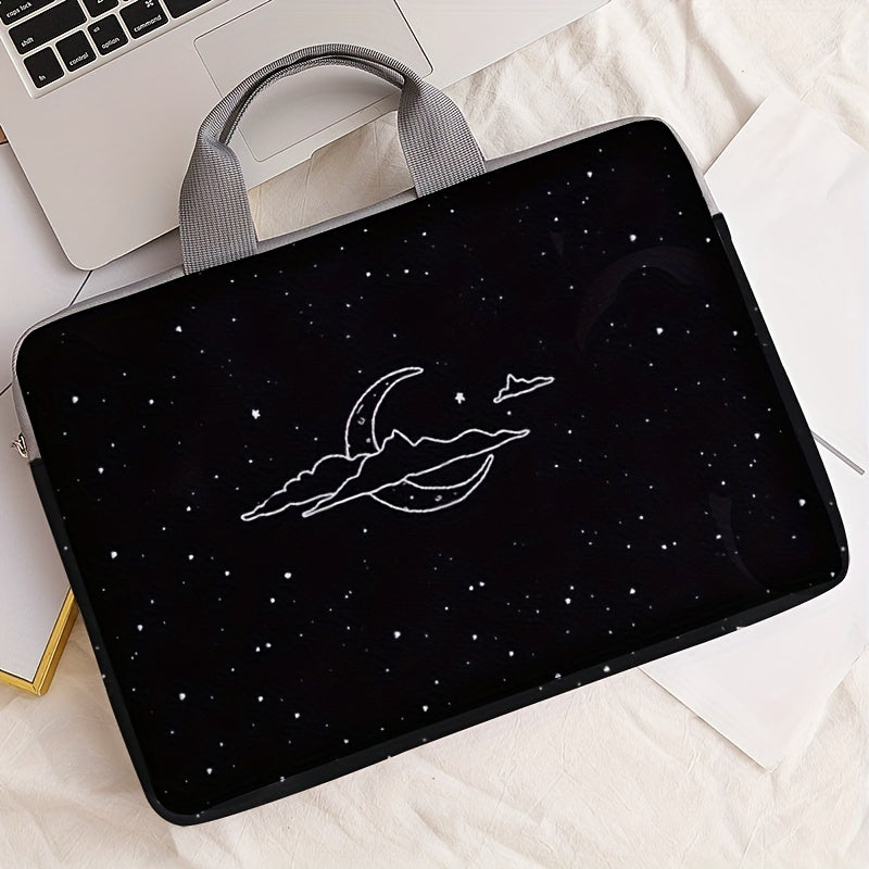 Starry Night Moon Print Laptop Sleeve 14 inch