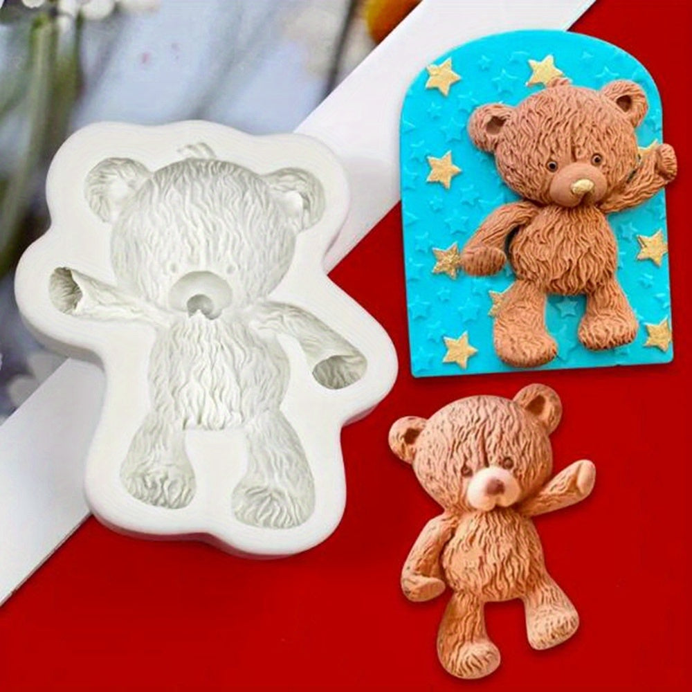 3D Cartoon Bear Chocolate Mold Silicone DIY Cake Baking Fondant Candy