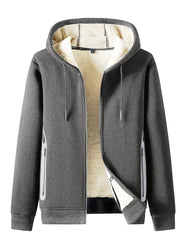 Men's Fleece Thermal Hooded Jacket for Winter