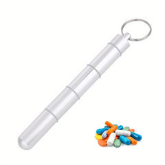 Aluminum Alloy Pill Box Keychain Holder Outdoor Travel Small Organizer