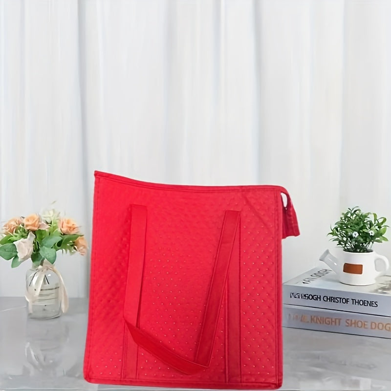 Foldable Insulated Tote Bag Aluminum Foil Lining Thermal Storage