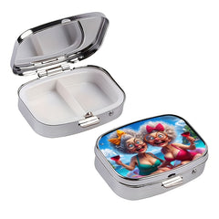 Grandma Pill Organizer Metal Dual Compartment 1pc