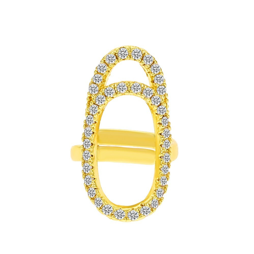 Geometric Diamond Open Nail Ring Temperament Manicure Set Ring