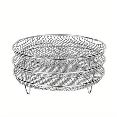 3 Tier Air Fryer Rack 304 Stainless Steel Stackable Dehydrator Racks