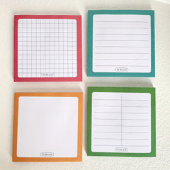 50 Sheets Rainbow Grid Sticky Notes - Tearable Sticky Note Paper