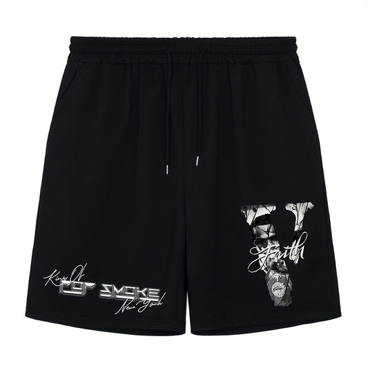 King Of York Men's Comfy Solid Elastic Waist Shorts