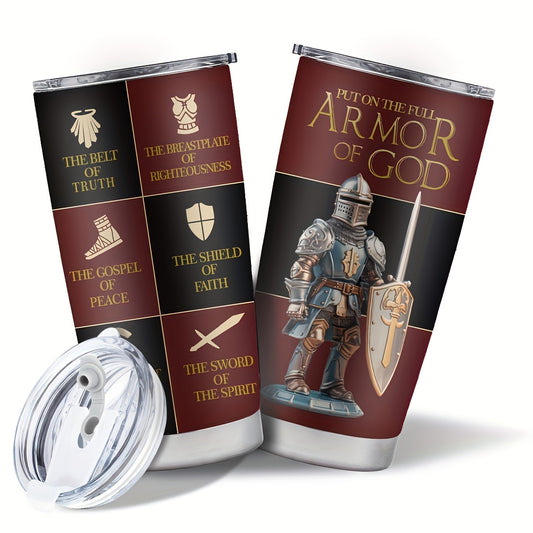 Christian God's Armor 20oz Stainless Steel Mug - Religious Inspiration Gift