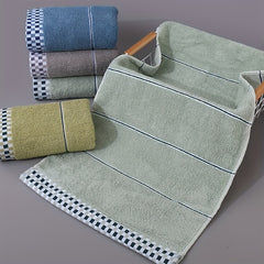 Absorbent Cotton Hand Towel Plaid Pattern Soft And Thickened