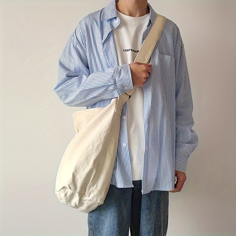 Mens Vintage Canvas Crossbody Bag Timeless Durable Sling Bag for Commuting