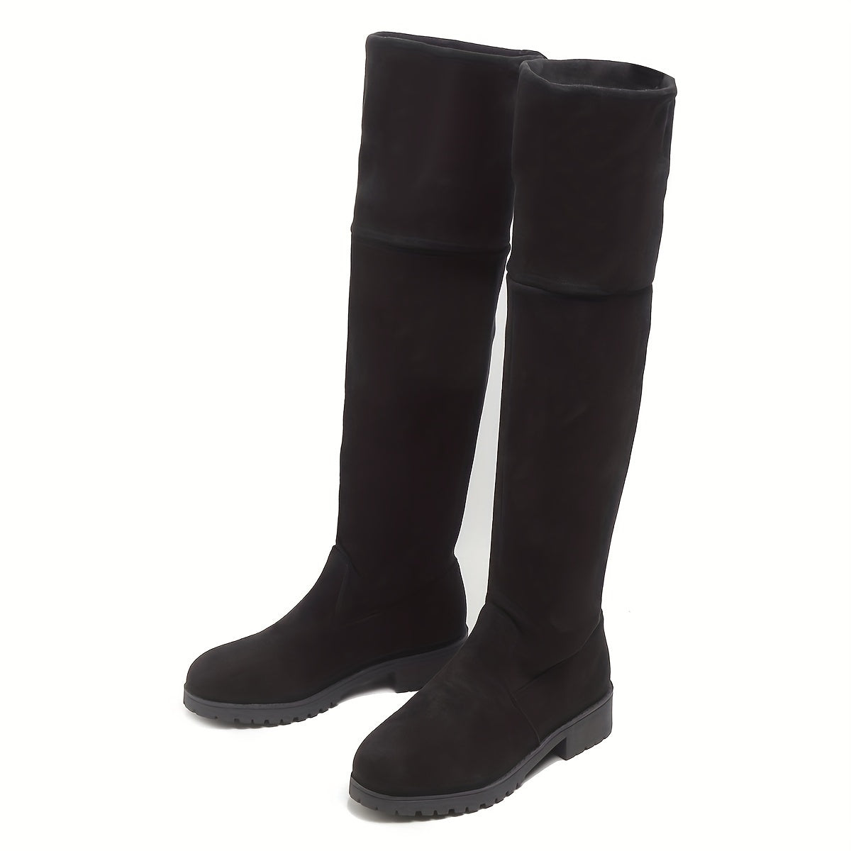 Women's Over The Knee Boots Lace Up Block Heels Comfy Slip On Long Boots