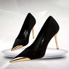 Women's Metal Toe High Heels Stilettos Dress Pumps