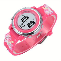 Cartoon Unicorn Waterproof Electronic Watch for Kids